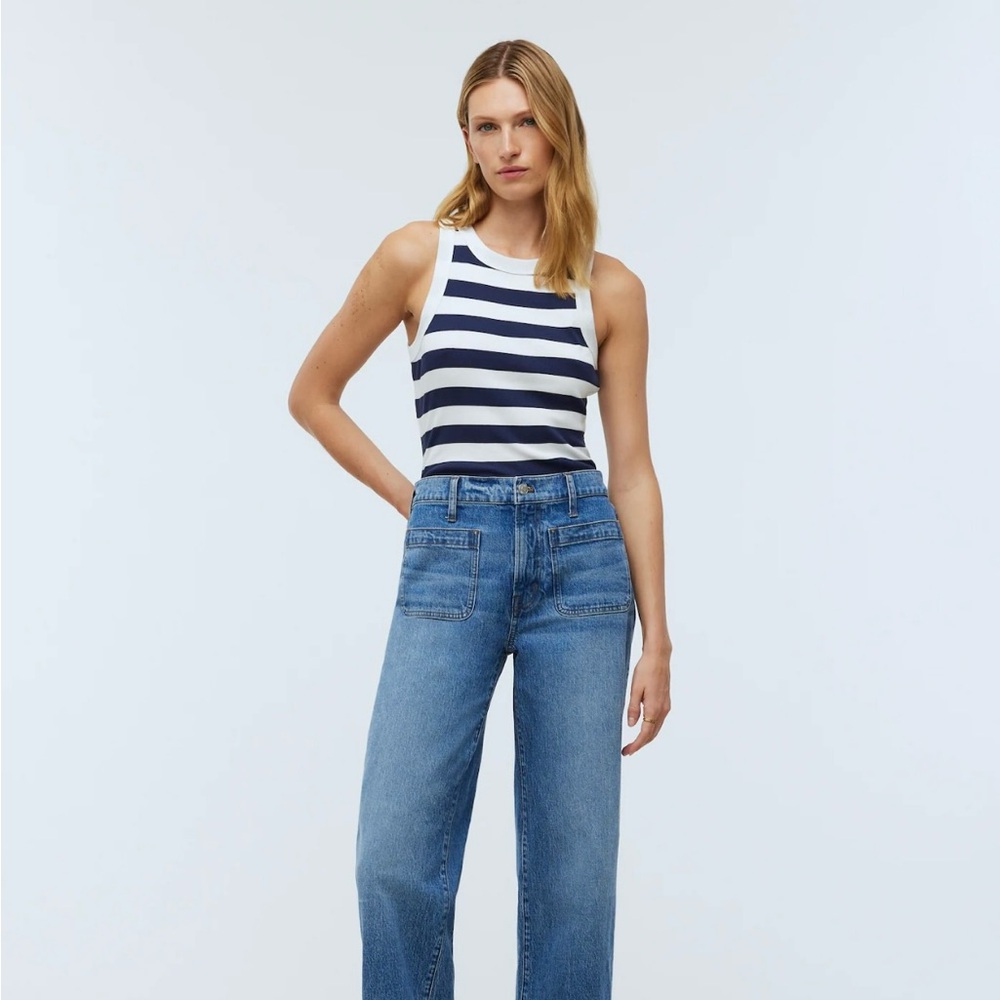 The Emmett Wide-Leg Full Length Jean: Patch Pocket Edition